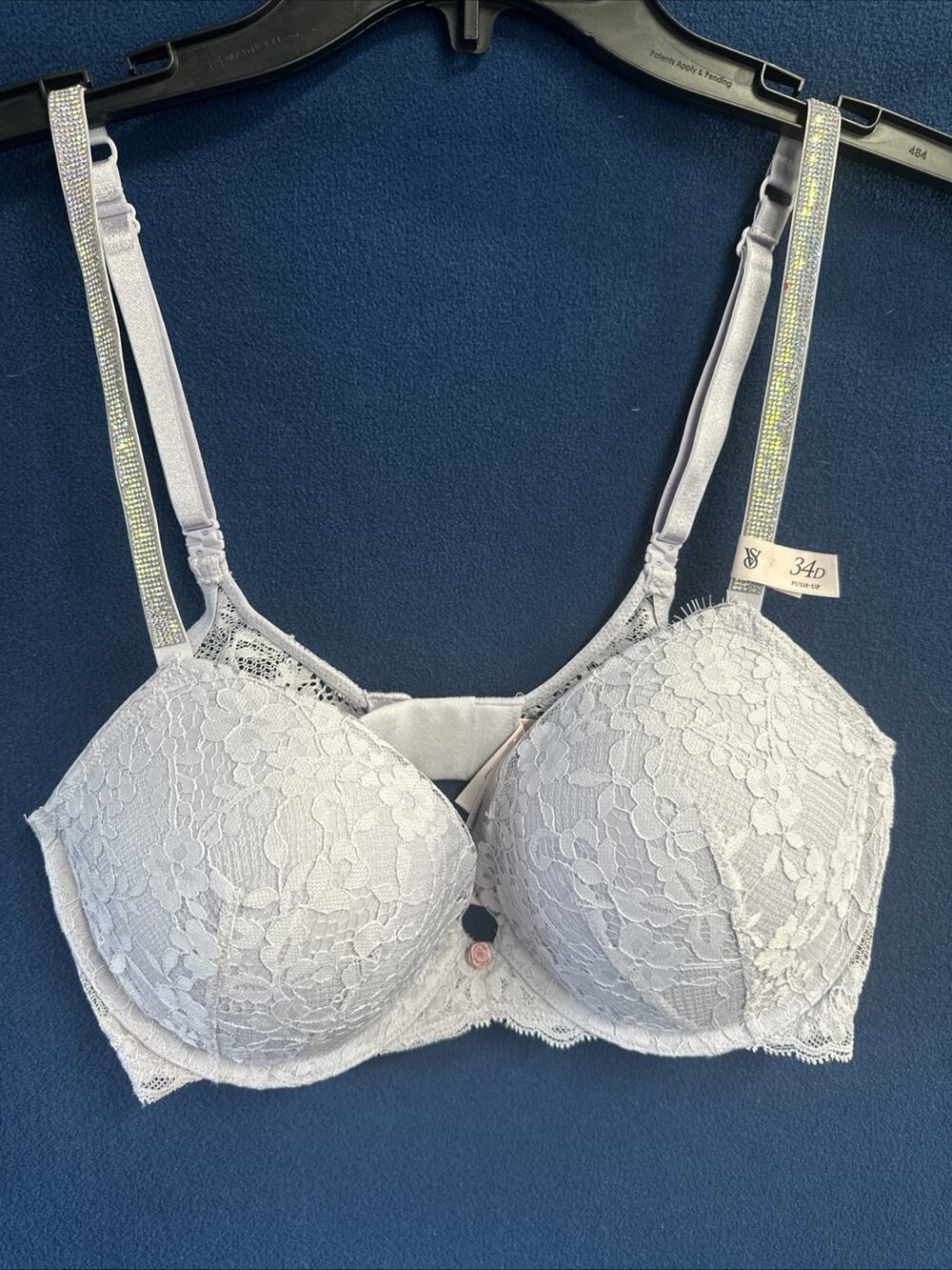 Victoria's Secret Dream Angels Push Up Bra 34D Shine Straps Light Lavender
